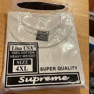 4XLT NWT white double stitched 100% Algodon cotton extra long preshrunk